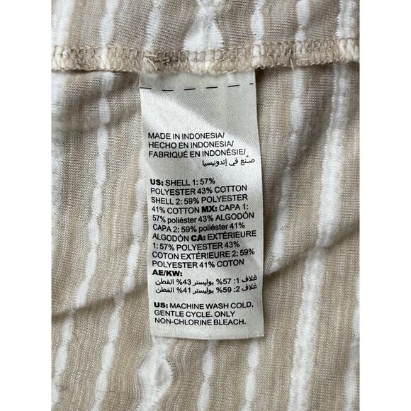 Chicos Cardigan Womens XL Ivory Beige White Striped Long Sleeve Open Drape Front - Picture 9 of 11